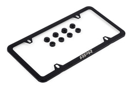 APR LICENSE PLATE FRAME - SLIM, BLACK W/ HIDERS