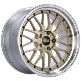 BBS LM 18x9.5 5x114.3 ET38 Gold Center Diamond Cut Lip Wheel -82mm PFS Req (S/O No Cancel)