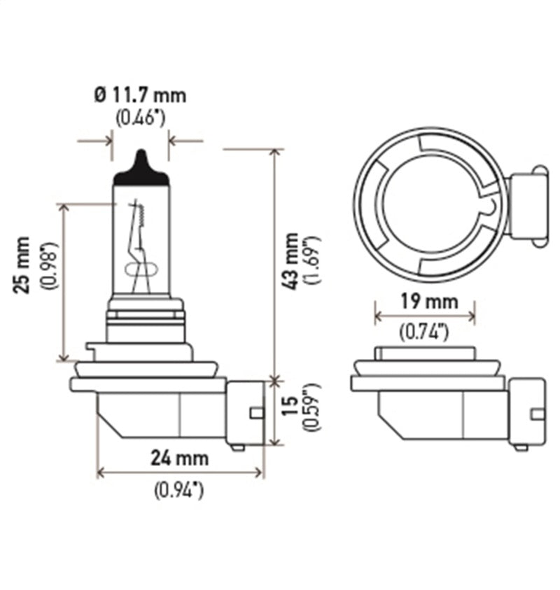 Hella Bulb H11 12V 55W PGJ19-2 T4 LONG LIFE