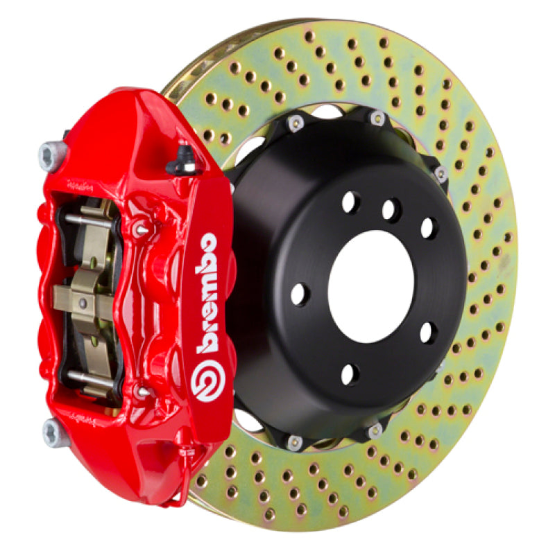 Brembo 95-99 M3 Front GT BBK 4 Piston Cast 365x29 2pc Rotor Drilled-Red