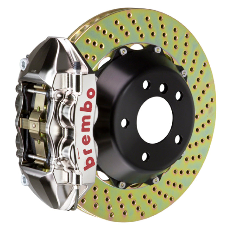 Brembo 06 330i Rear GTR BBK 4 Piston Billet 345x28 2pc Rotor Drilled-Nickel