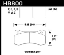 Load image into Gallery viewer, Hawk Wilwood 17mm 6617 Calipers HPS Street Brake Pads