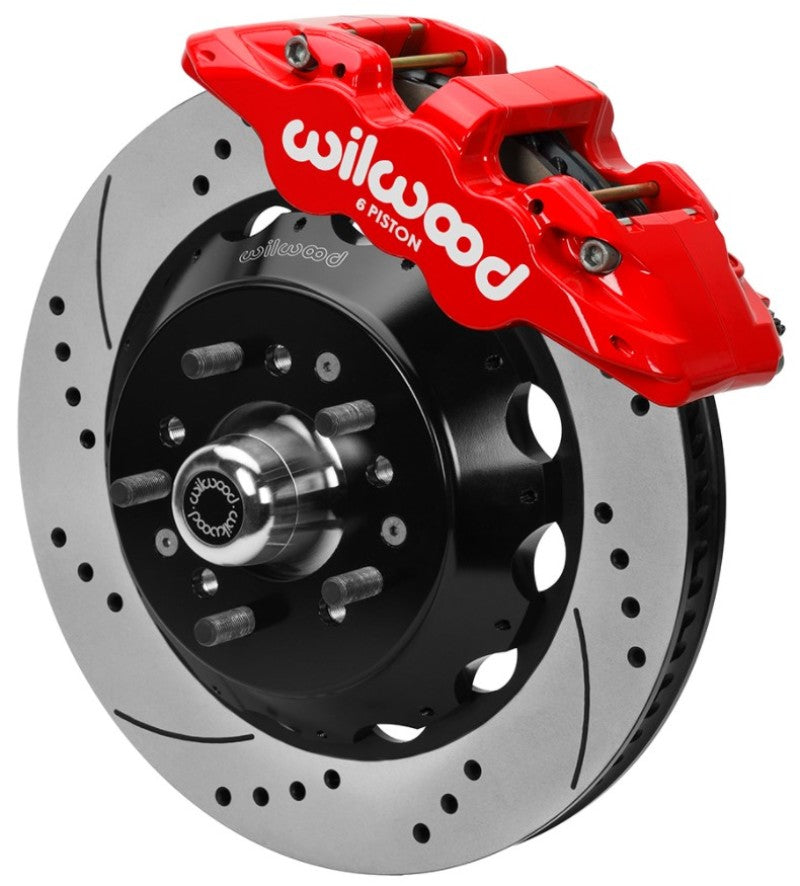 Wilwood Aero6 Big Brake Front Kit 14.00in D/S Red 67-69 Chevrolet Camaro w/ Wilwood AFX Pro Spindle