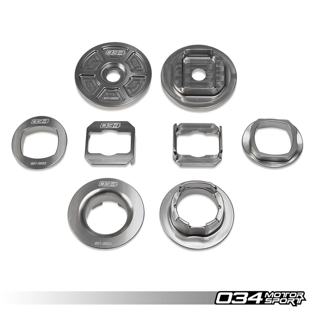 034MOTORSPORT BILLET ALUMINUM REAR SUBFRAME INSERT KIT, BMW F2X/F3X CHASSIS