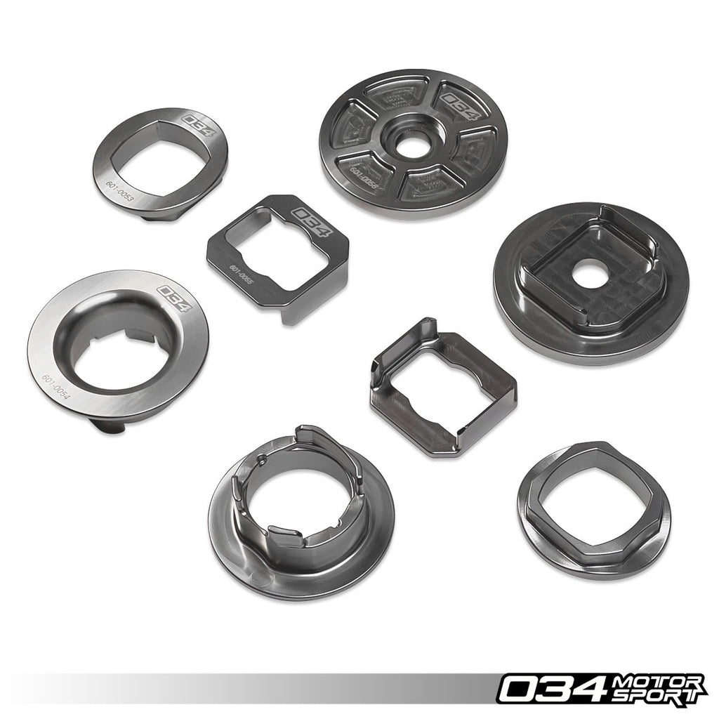 034MOTORSPORT BILLET ALUMINUM REAR SUBFRAME INSERT KIT, BMW F2X/F3X CHASSIS