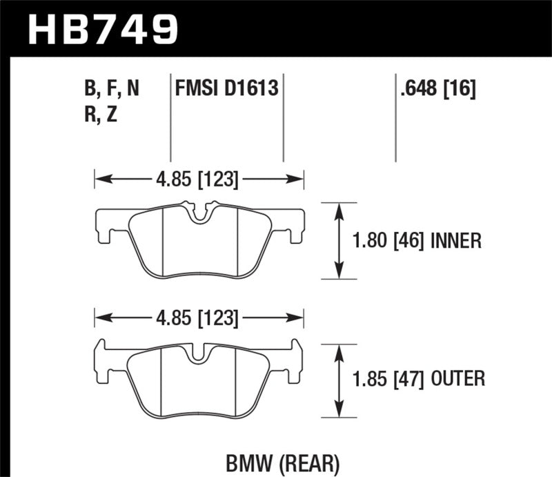 Hawk 13-14 BMW 328i/328i xDrive / 2014 428i/428i xDrive HP Plus Rear Brake Pads
