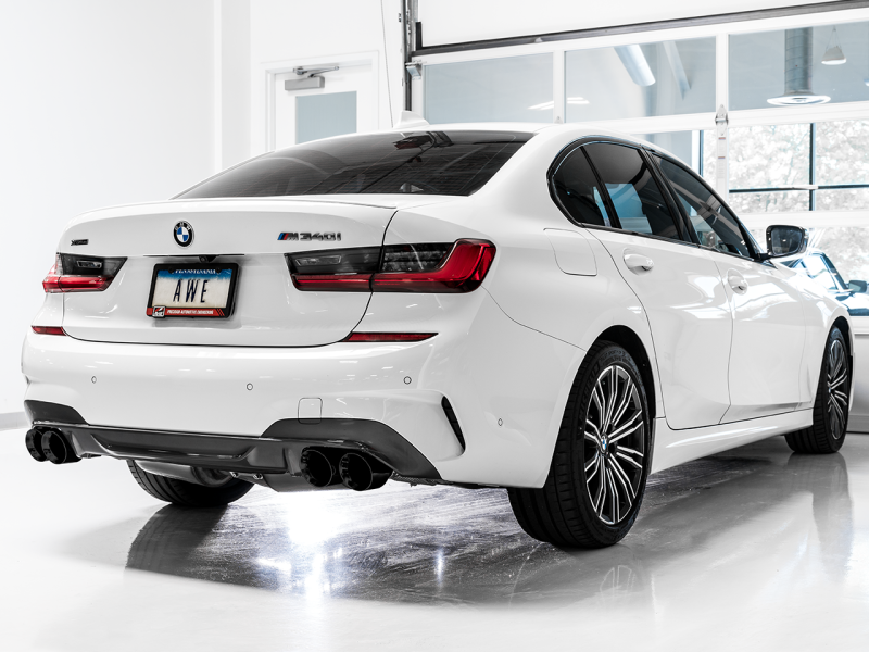 AWE Tuning 2019+ BMW M340i (G20) Non-Resonated Touring Edition Exhaust - Quad Diamond Black Tips