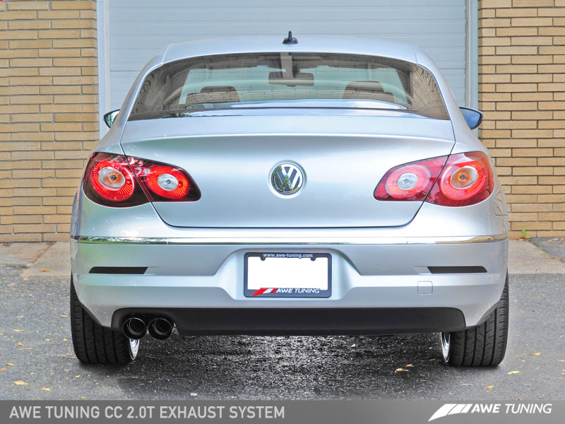 AWE Tuning VW CC 2.0T Touring Edition Performance Exhaust - Diamond Black Tips