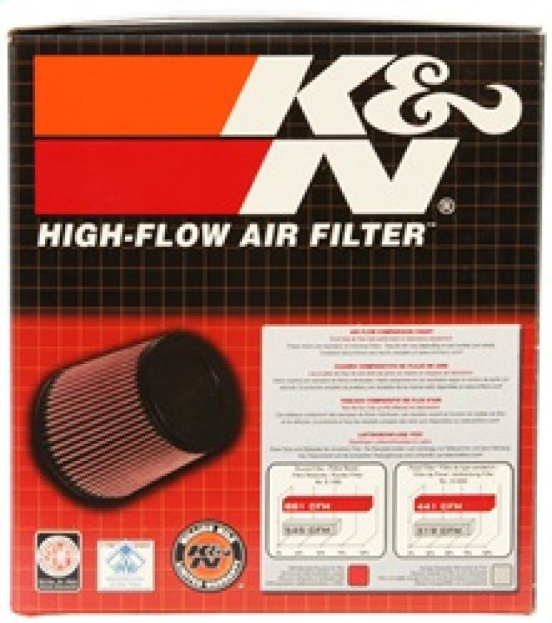 K&N Universal Filter 3 inch Flange 6 inch Base 5 1/4 inch Top 5 inch Height w/ Polished Top