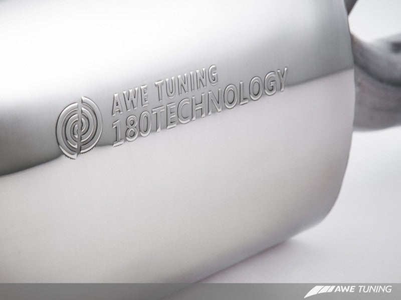 AWE Tuning Audi B8 A5 2.0T Touring Edition Single Outlet Exhaust - Polished Silver Tips