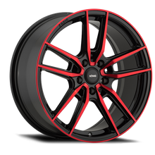 Load image into Gallery viewer, Konig Myth 16x7.5 5x114.3 ET43 Gloss Black w/ Red Tinted Clearcoat