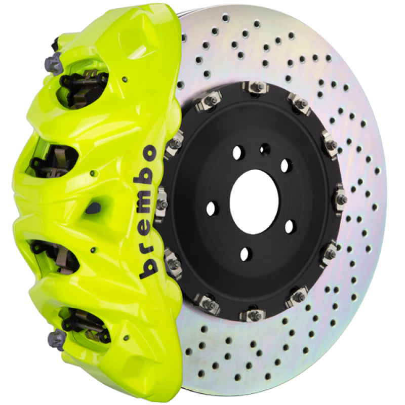 Brembo 07-14 Escalade/ESV/EXT Fr GT BBK 8Pis Cast 412x38 2pc Rotor Drilled-Fluo. Yellow