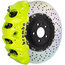 Load image into Gallery viewer, Brembo 20+ Model Y Front GT BBK 6 Piston Cast 380x34 2pc Rotor Drilled- Fluo. Yellow