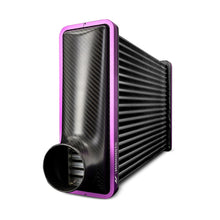 Load image into Gallery viewer, Mishimoto Universal Carbon Fiber Intercooler - Gloss Tanks - 525mm Gold Core - C-Flow - BL V-Band