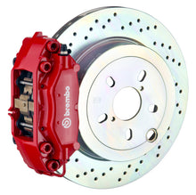 Load image into Gallery viewer, Brembo 66-89 911S/SC/Carrera Rear GT BBK 4 Piston Cast 2pc 309x28 1pc Rotor Drilled-Red