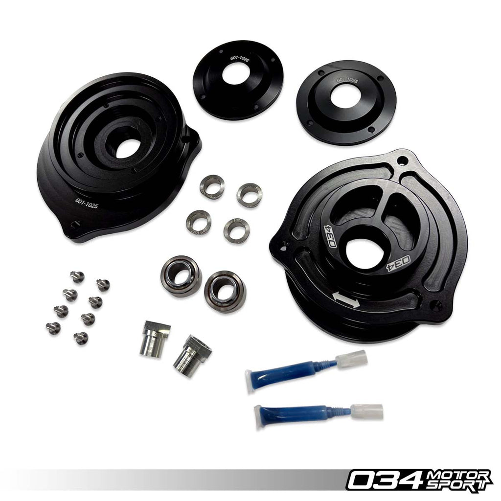 034 MOTORSPORT CAMBER MOUNT PAIR, VOLKSWAGEN MK5/MK6 GOLF/JETTA/GTI/GLI/R32/R, AUDI 8P A3