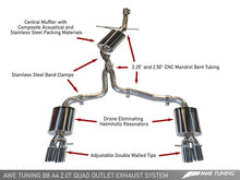 Load image into Gallery viewer, AWE Tuning Audi B8 A4 Touring Edition Exhaust - Quad Tip Diamond Black Tips - Does not fit Cabriolet