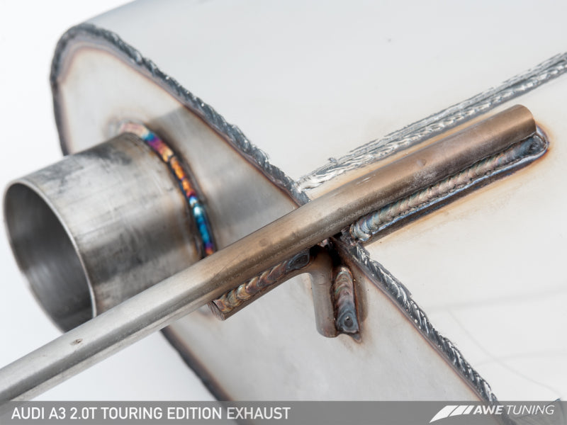 AWE Tuning Audi 8V A3 Touring Edition Exhaust - Dual Outlet Chrome Silver 90 mm Tips