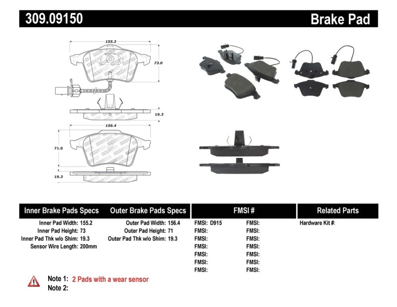 StopTech Performance Brake Pads