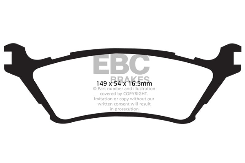 EBC 15+ Ford F150 2.7 Twin Turbo (2WD) Yellowstuff Rear Brake Pads