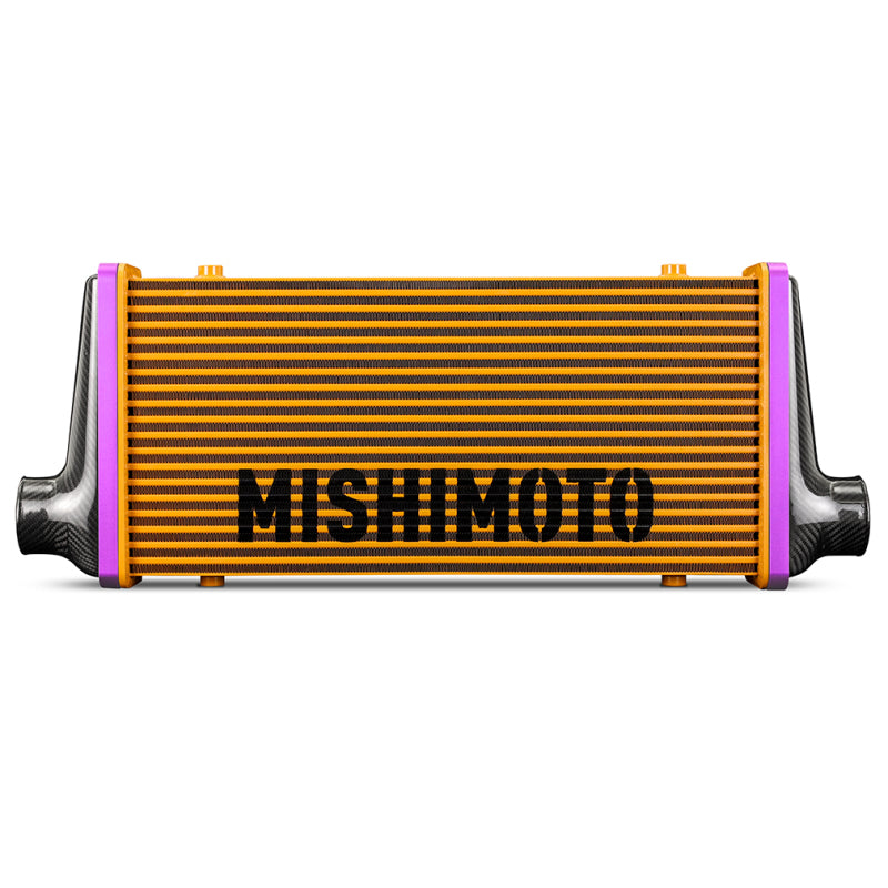 Mishimoto Universal Carbon Fiber Intercooler - Gloss Tanks - 450mm Silver Core - S-Flow - BL V-Band