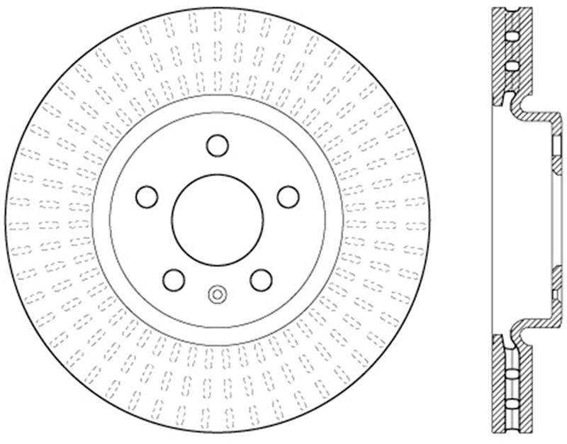 StopTech 12-16 Audi A4 Cryo Slotted Front Right Sport Brake Rotor