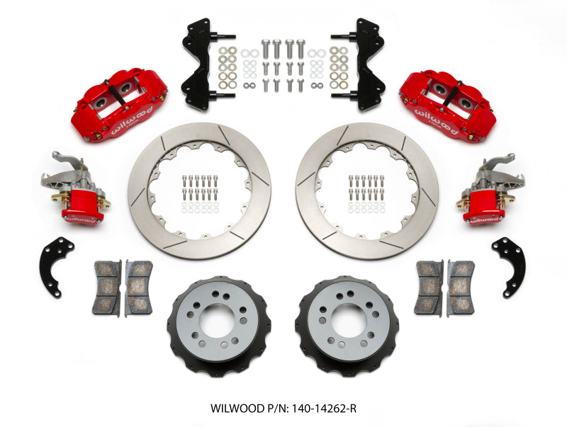 Wilwood Narrow Superlite 4R / MC4 Rear Kit 12.88 Red Currie Pro-Tour Unit Bearing Floater