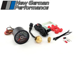 New South Performance - VW White 100 PSI Oil Pressure Gauge - Mk6, Mk7 GTI / Golf, B6 Passat, CC, Tiguan