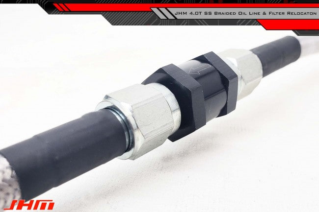 Stainless Braided Turbo Oil Line and Strainer/Screen Relocation Kit - C7 S6-S7-RS7, D4 A8-S8 4.0T