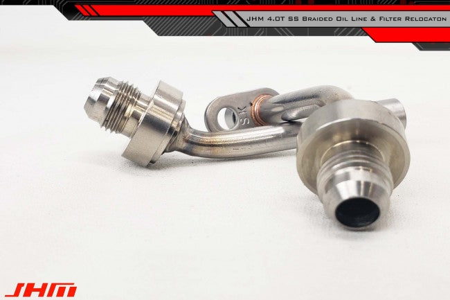 Stainless Braided Turbo Oil Line and Strainer/Screen Relocation Kit - C7 S6-S7-RS7, D4 A8-S8 4.0T
