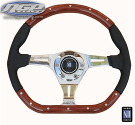 Nardi - Steering Wheel - Kallista - Black Leather and wood 350mm