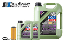 Oil Change Kit - Audi C7/C7.5 A6, A7, D4 A8, 4M Q7 3.2L/3.0T Supercharged V6 - LIQUI MOLY Molygen 5w40