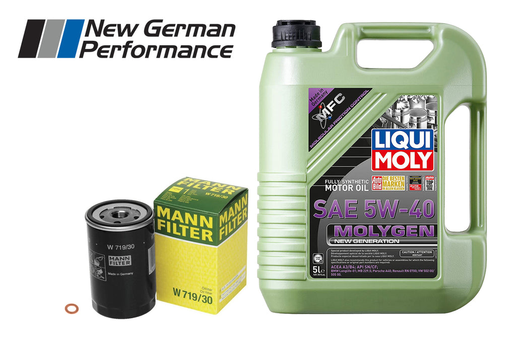 Oil Change Kit - VW Mk4 Golf / Jetta / GTI / GLI / New Beetle 1.8T/2.0L - LIQUI MOLY Molygen 5w40