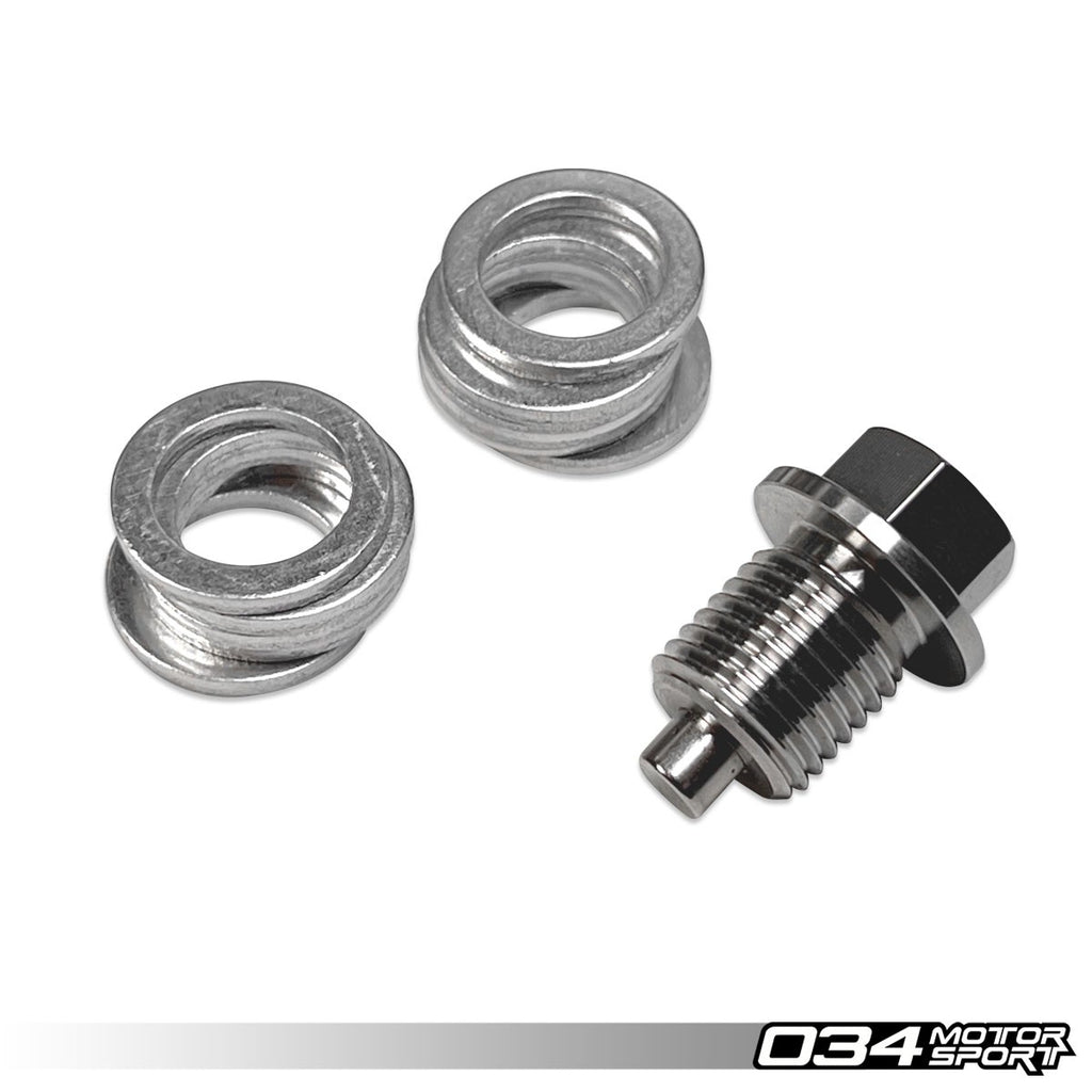 034MOTORSPORT BILLET MAGNETIC OIL DRAIN PLUG KIT, AUDI, VW WITH METAL OIL PAN