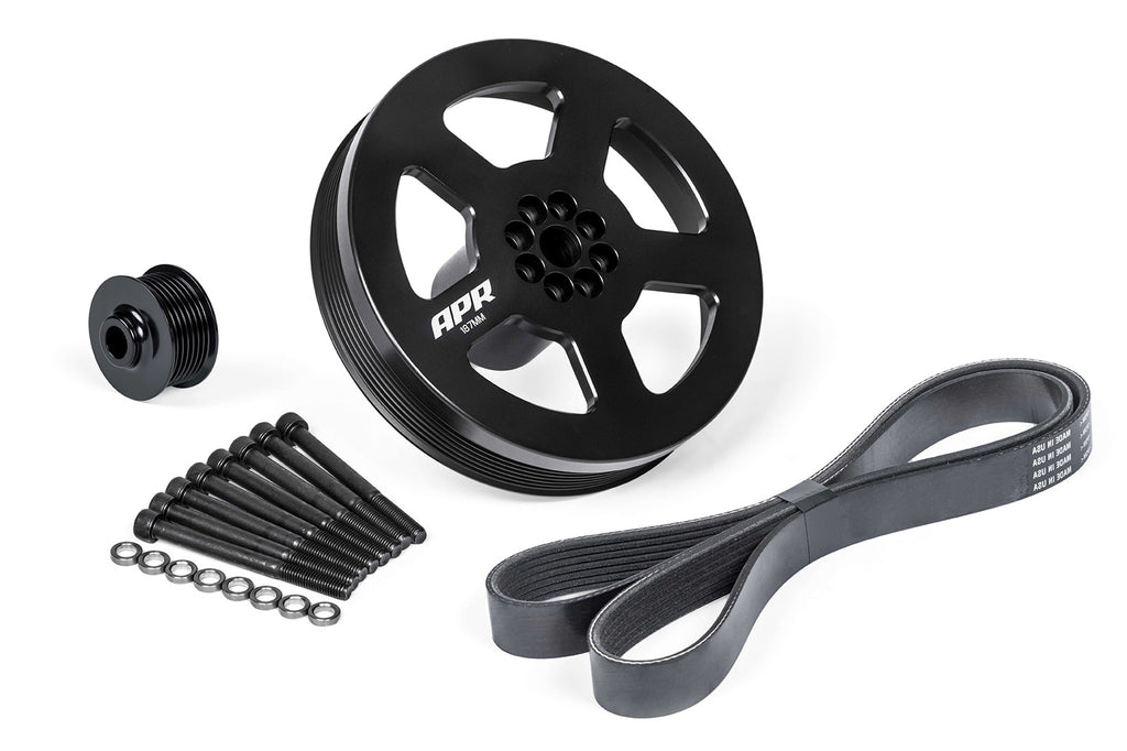 APR 3.0T Supercharger Dual Pulley and Belt Kit - Press on