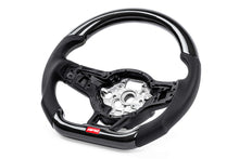 Load image into Gallery viewer, APR STEERING WHEEL - CARBON FIBER AND PERFORATED LEATHER - MK7 GOLF R SILVER WITH PADDLES