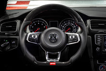 Load image into Gallery viewer, APR STEERING WHEEL - CARBON FIBER AND PERFORATED LEATHER - MK7 GTI/GLI RED WITHOUT PADDLES