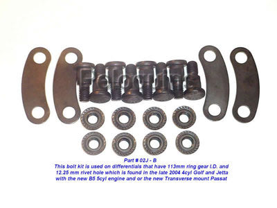 Peloquin Bolt Kit, 02J Differential, Type B (2004 and later)