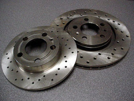 Zimmerman Cross-Drilled Vented Rear Rotors - 256mm Vented - GTI 337 / 20th AE / GLI / R32 / 225 TT