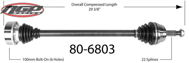 Aftermarket - Complete CV Drive Axle - Passenger's Side (Right) - Cabriolet / Scirocco II 16v 85 + w/ 100mm axle