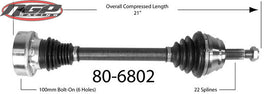 Aftermarket - Complete CV Drive Axle - Driver's Side (Left) - Mk1 Cabriolet / Scirocco II 1985+, Mk2 Golf / Jetta, Corrado G60