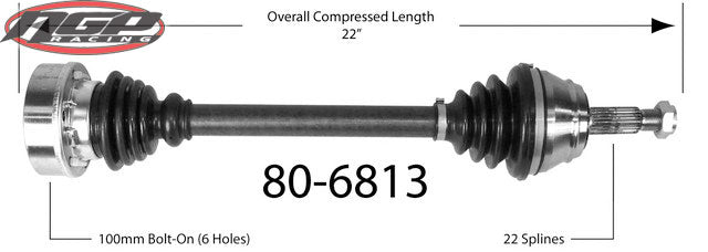 Aftermarket - Complete CV Drive Axle - Driver's Side (Left) - Mk3 8v, Passat B3 16v - Manual