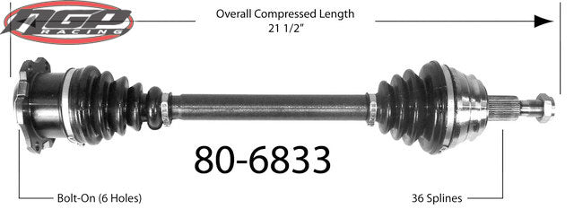 Aftermarket - Complete CV Drive Axle - Driver's Side (Left) - Mk4 Golf / Jetta, VR6 AT, 1.8t 5-speed MT, TDI / 2.0 AT