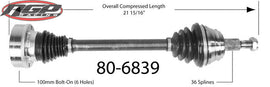 Aftermarket - Complete CV Drive Axle - Driver's Side (Left) - Mk4 Golf / Jetta, TDI / 2.0 8v MT, New Beetle TDI