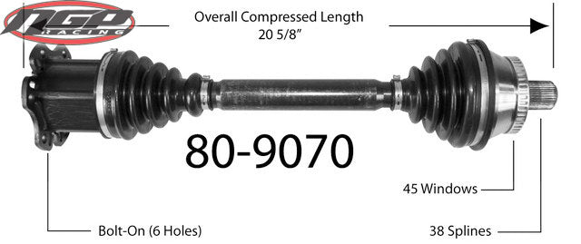 Aftermarket - Complete CV Drive Axle - Passenger & Driver Side - Audi A4 FWD 1.8t, 2.0t, 3.0, 3.2 - 2002 to 2007, Automatic