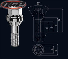 Load image into Gallery viewer, PCD Variation Bolt - M12x1.5 Cone Seat - 2.4mm PCD Variation