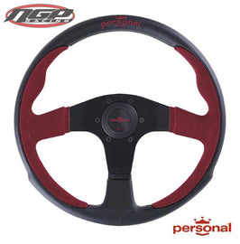 Personal - Steering Wheel - Pole Position - Black Leather & Red Suede - 330mm / 350mm