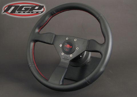 Personal - Steering Wheel - Neo Grinta, Black Leather w/ Red Logo