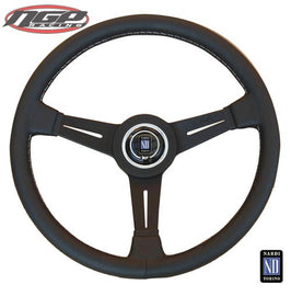 Nardi - Steering Wheel - Classic Line Leather w/ Black Spokes - 330mm / 360mm