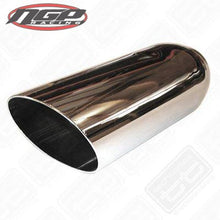 Load image into Gallery viewer, Techtonics Tuning - Chrome Tip Single Oval Angle 4&quot; x 10&quot; x 2.25&quot;